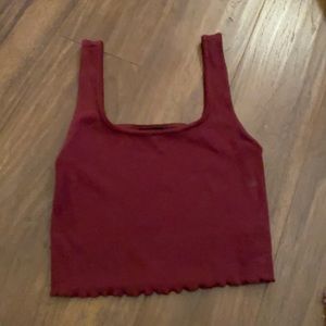 Maroon Casual Crop Top